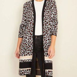 NWT ANN TAYLOR ANIMAL PRINT CARDIGAN